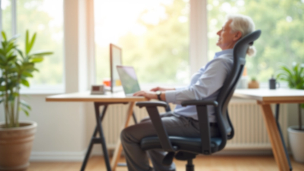 Modern ergonomic chair with adjustable lumbar support in a bright home office setting