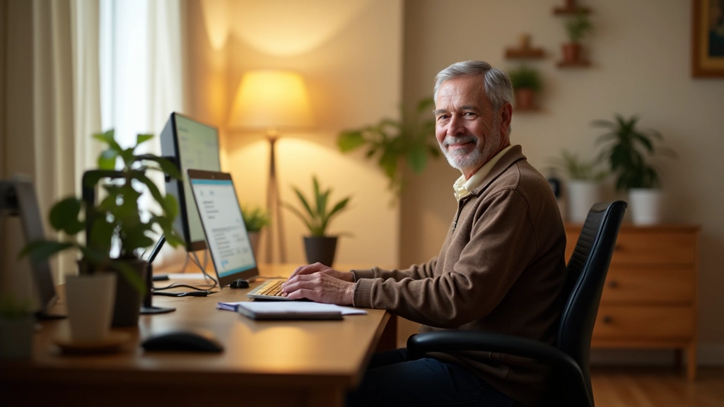 Modern ergonomic home office setup with comfortable chair