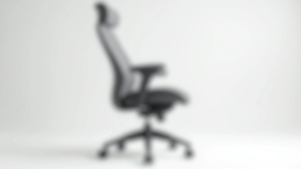 Close-up of ergonomic chair showing adjustable lumbar support, armrests, and seat height mechanism with measurement indicators